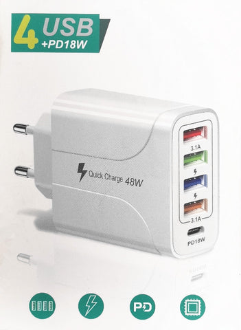 48W USB 5 Port Charger Adapter