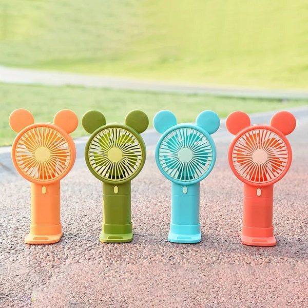 933-131D Mini Rechargeable Cartoon Fan With Phone Holder Base
