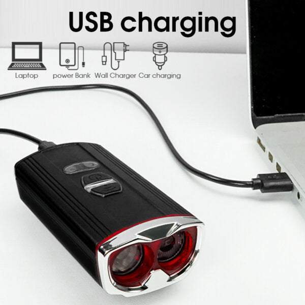 Aerbes AB-ZX11 USB Rechargeable Bicycle Light With Sensor Mode