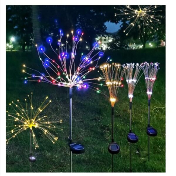 FA-LC34C-120 Solar Powered Starburst Stake Light Multicolour 2PC