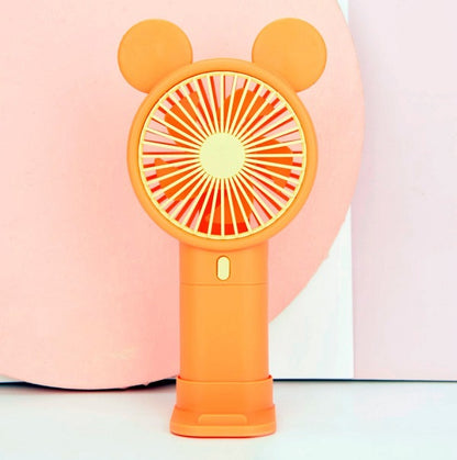 933-131D Mini Rechargeable Cartoon Fan With Phone Holder Base