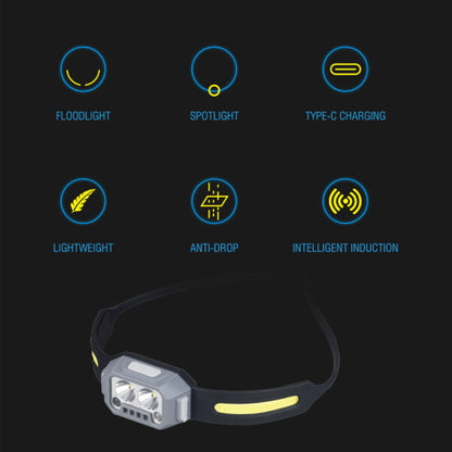 FA-2305 Rechargeable Motion Sensor Silicone Headlamp 2LED + 2COB