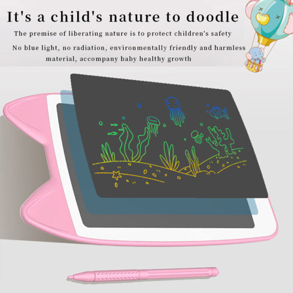 KA-1892 Kids Cat Ear Writing/Drawing Tablet With Stylus 7″