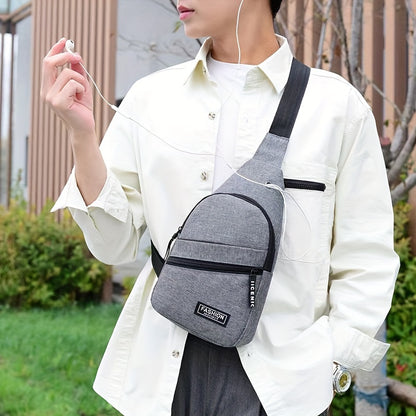 Men's fashion shoulder bag, casual travel shoulder bag, sports chest bag, messenger bag, suitable for going out and daily commuting