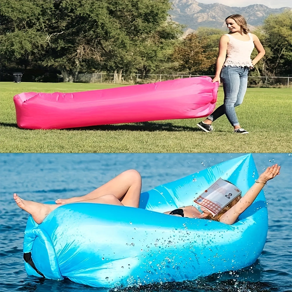 Portable Self-Inflating Air Lounger - Waterproof, Leak-Proof & Easy Setup - Ideal for Backyard, Beach, Camping, Picnics, Music Festivals & Hiking