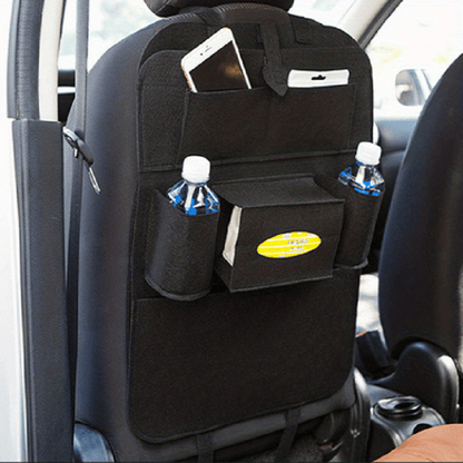 Portable Felt Car Seat Back Multi-Pocket Organizer - Spacious storage space for travel essentials, durable structure, easy installation - Perfect for road trips, family outings and daily commutes