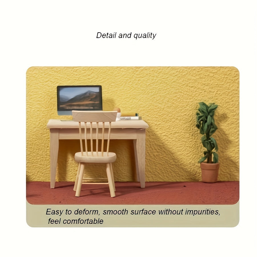 5-piece Mini Wooden Dining Table Set - Perfect for Living Room Decor, Includes Table and Chairs