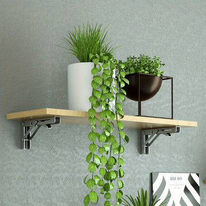 2 Pieces Heavy Duty Folding Shelves with Adjustable Angle - 90° Decorative Table and High Quality Metal Wall Mount Storage Bracket