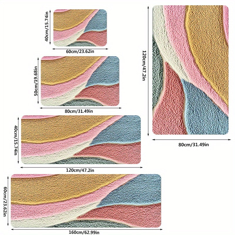 1Pc / Of Bathroom Anti Slip Mat Set Fluffy
