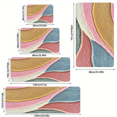 1Pc / Of Bathroom Anti Slip Mat Set Fluffy