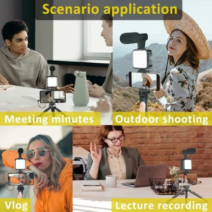 KIT-07LM Stand Fill Light With Microphone Desktop Tripod For Smart Mobile Phone Stand Live Video