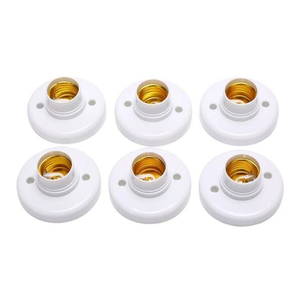 1pc E27 Screw Cap Socket White Ceiling Light Lamp Bulb Fixing Base Stand Light Bulb Holder