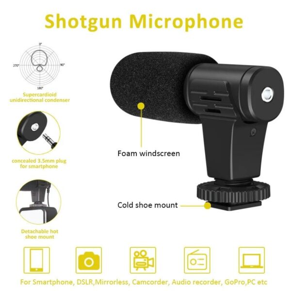 KIT-07LM Stand Fill Light With Microphone Desktop Tripod For Smart Mobile Phone Stand Live Video
