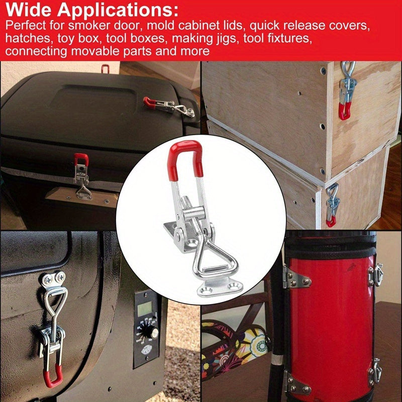 4Pcs Heavy Duty Iron Toggle Clamps Adjustable Lever Lock Safe