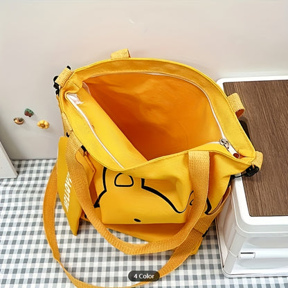 1PC cute cartoon printed handbag, large capacity shoulder bag and coin purse, perfect underarm bag for commuting