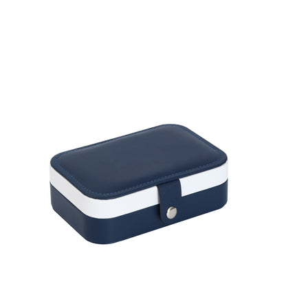 Portable double-layer imitation leather jewelry storage box - velvet interior, snap closure, can store earrings, necklaces, rings | Modern travel storage box with practical hook