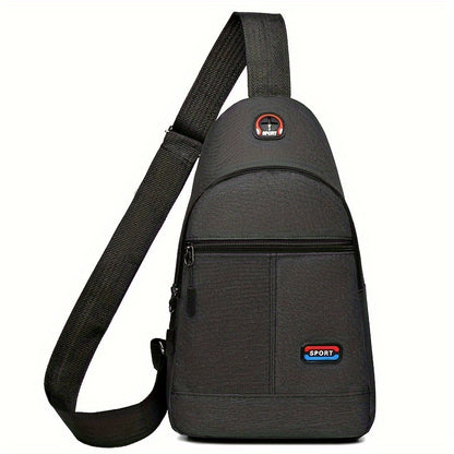 Men's Casual Nylon Crossbody Bag - Multi-Purpose, Sports and Travel Chest Bag with Tassel Detail