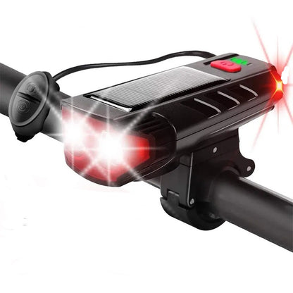 Aerbes AB-TY17 Dual Light Source Solar Powered Horn Bicycle Light 120lm