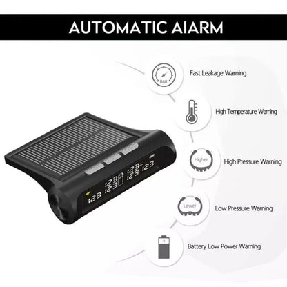 X6 Wireless Solar Tyre Pressure Monitoring System TPMS with Black and White LED