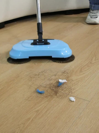 3-in-1 Manual Push Broom - Multi-function Cleaning Tool with Sweeping and Mopping Functions - Spiral System for Deep Cleaning - Crumb, Pet Hair and Dust Remover for Home, Office, Kitchen - Essential for Hardwood, Tile, Floor Cleaning