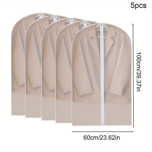 5 pieces/set of clothes hanging cover, dustproof jacket set cover, waterproof EVA storage bag