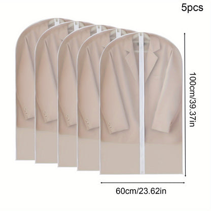 5 pieces/set of clothes hanging cover, dustproof jacket set cover, waterproof EVA storage bag
