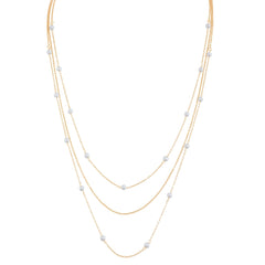 A Stylish And Elegant Three Layer Faux Pearl Long Necklace for Autumn And Winter  Featuring a Geometric Trendy Design  Suitable for Women to Wear on a Daily Basis  for Commuting  Parties  Dates  Music Festivals  And More.