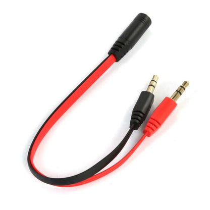 3.5mm Female To 2 Male Cable Stereo Mic Audio Adapter Splitter Cable Headphone Jack