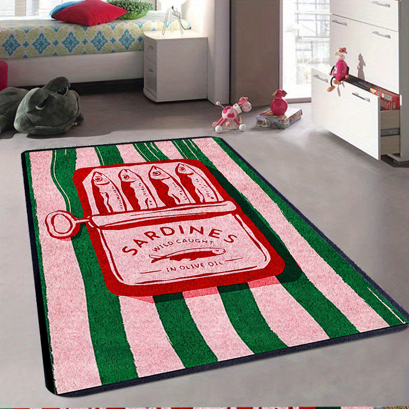 This Product Features A Sardine Can Design Mat