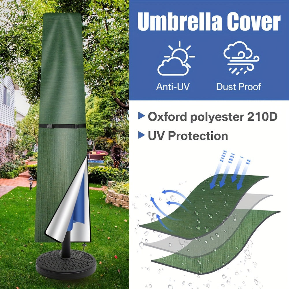 Waterproof Patio Umbrella Cover - Durable Polyester, Fits Cantilever Offset Umbrellas 90-150 Inches, Multiple Size and Color Options