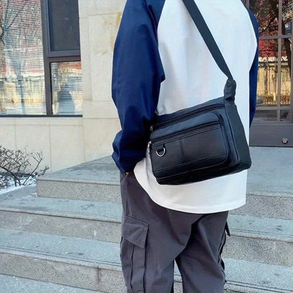 Fashion Men's Chest Bag - Casual Faux Leather Crossbody Bag with Adjustable Shoulder Strap, Large Capacity, Suitable for Daily Commuting and Outdoor Activities