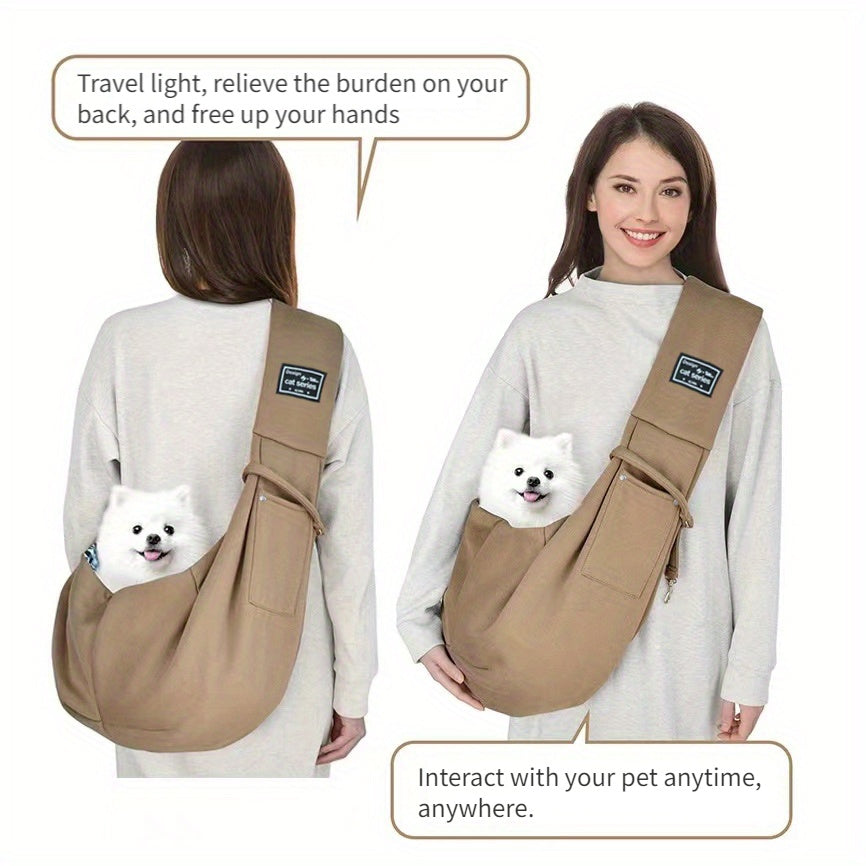 Premium Pet Sling Carrier - Soft, Breathable, and Comfortable Travel Companion for Dogs, Cats, Puppies, Kittens, and Small Animals - Ideal for Outdoor Adventures, Hiking, and Traveling