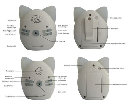 V30 Wireless Baby Voice Intercom Sound Reminder And Siren Two-way Music Night Light Multi-function