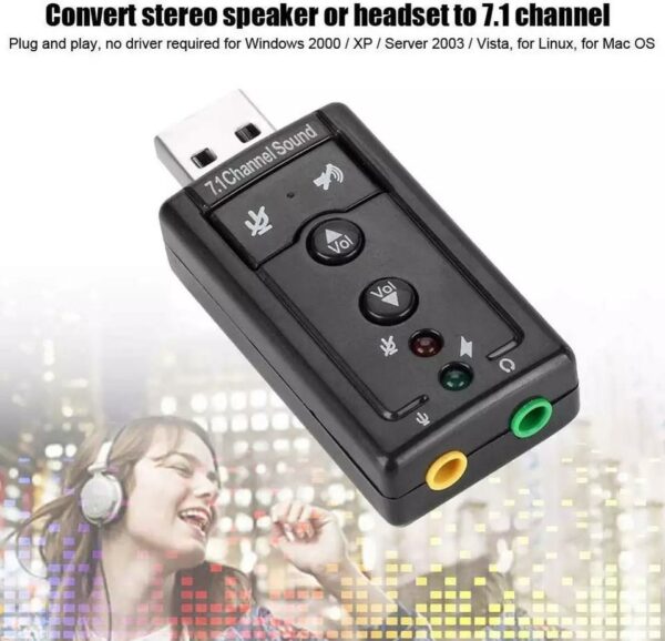 SE-L69 Lightweight 7.1 USB Stereo Audio Adapter External Sound Card