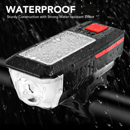 Aerbes AB-ZX17 Solar Powered LED 1200mah Battery Bicycle Front Light With Horn