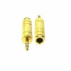 Universal Brass Gold Plated 3.5mm Male to 6.35mm Female Stereo Audio Adapter Jack Connector