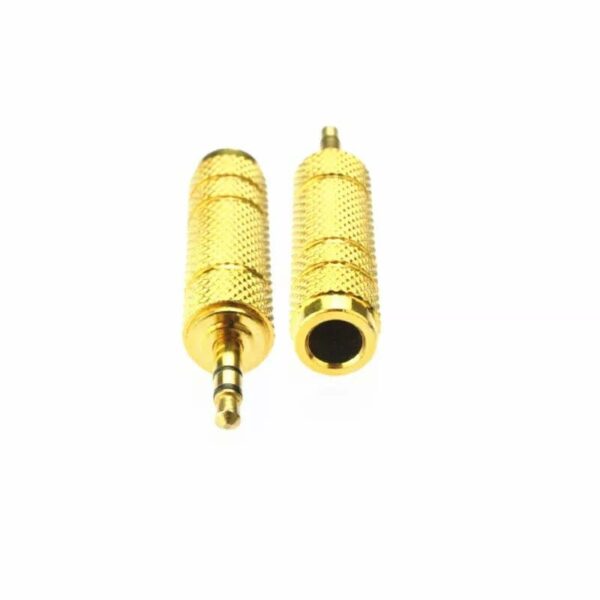 Universal Brass Gold Plated 3.5mm Male to 6.35mm Female Stereo Audio Adapter Jack Connector