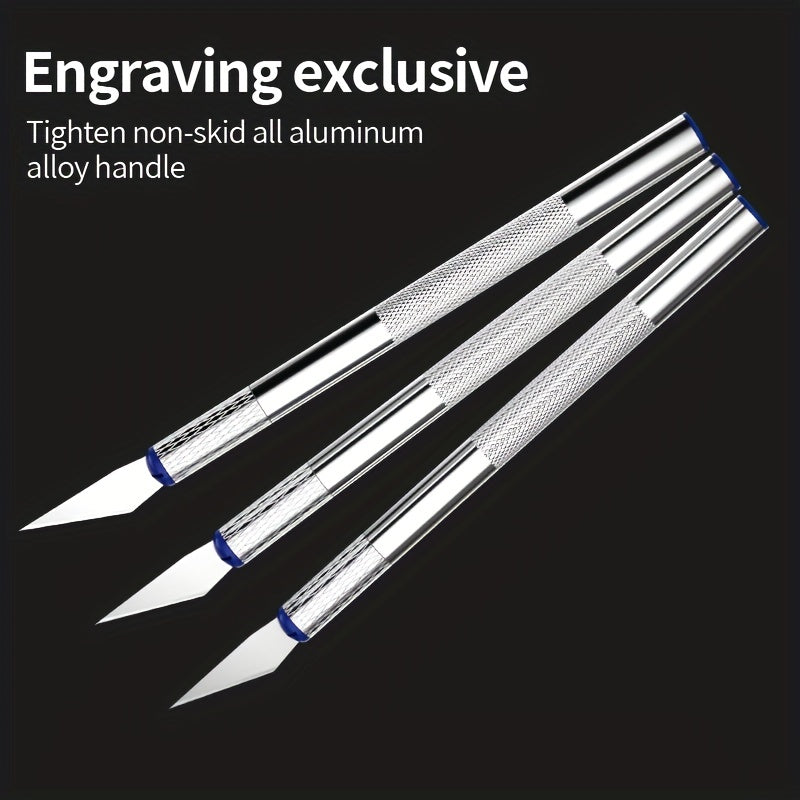 13pcs Metal Carving Knife Pen Art Seal Cutting Manual Combination Paper Cuttings Non-Slip Gadget DIY Precision Repair Tool
