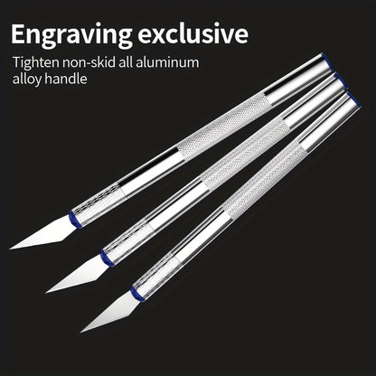 13pcs Metal Carving Knife Pen Art Seal Cutting Manual Combination Paper Cuttings Non-Slip Gadget DIY Precision Repair Tool