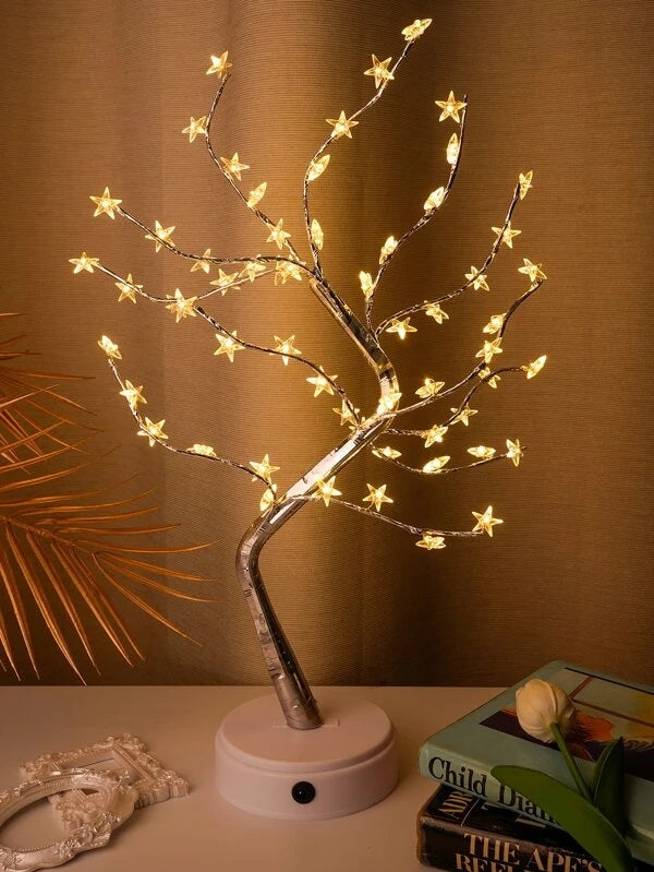 D-6 60 LED Star Tree Table Lamp With Base USB DC/Battery Operated