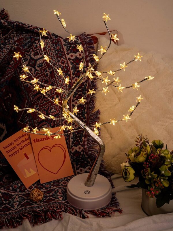 D-6 60 LED Star Tree Table Lamp With Base USB DC/Battery Operated