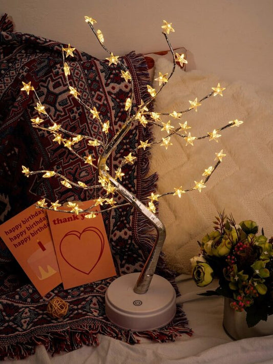 D-6 60 LED Star Tree Table Lamp With Base USB DC/Battery Operated