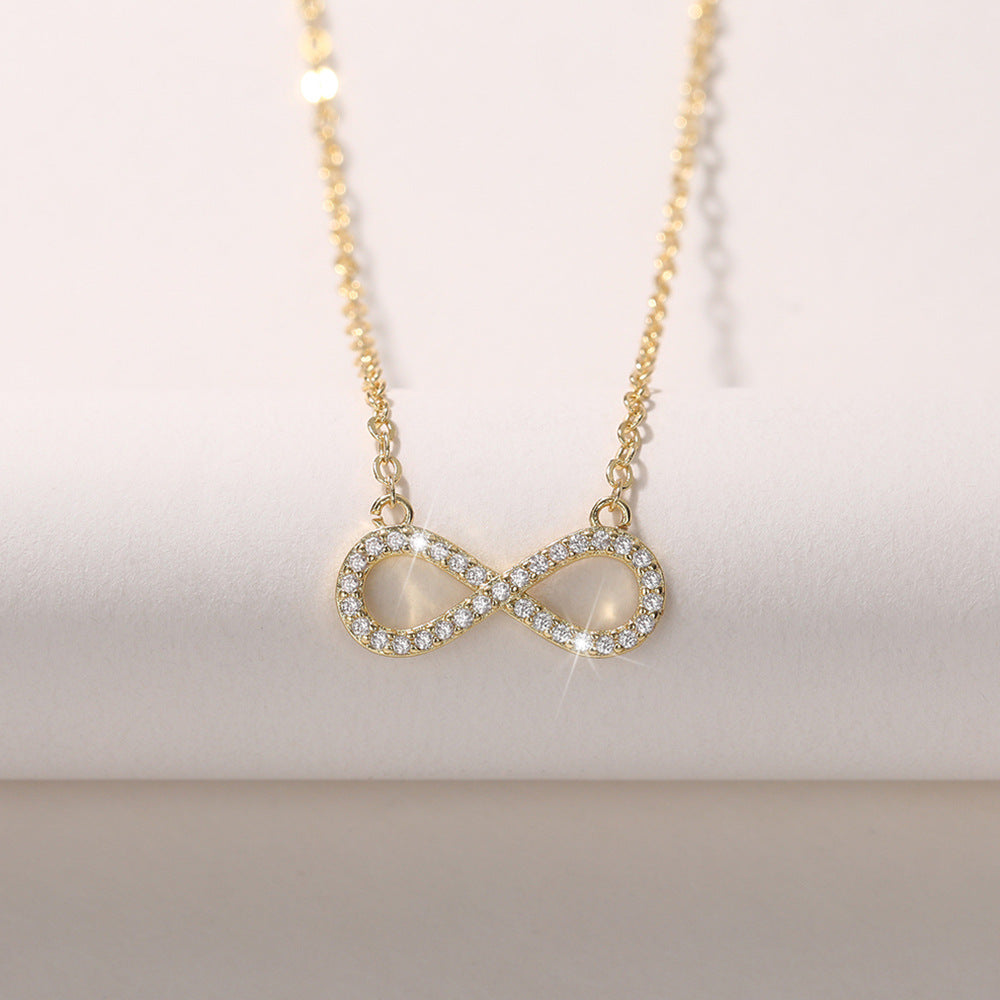 1pc Fashion Necklace  8 Pattern Pendant Zircon Simple Pendant Necklace  Wedding Engagement Jewelry Gift