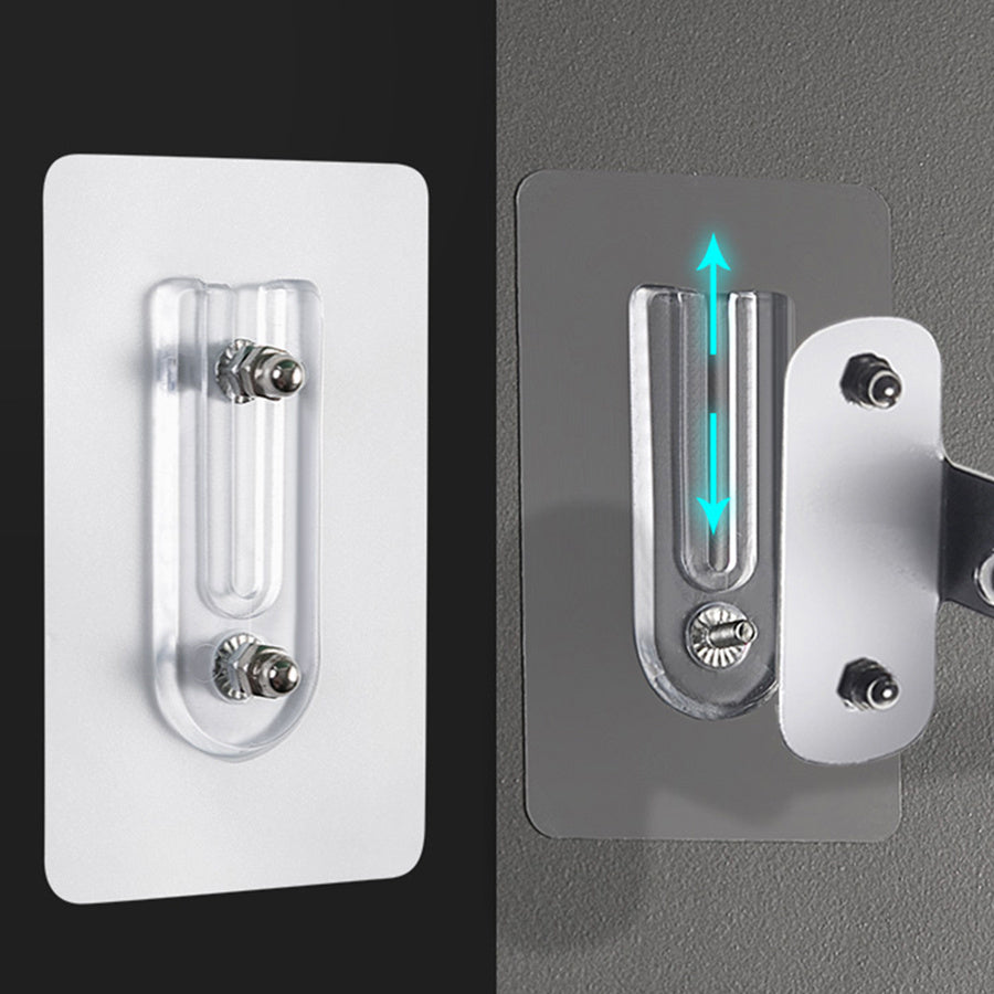 2/4 Pack Scratch Free  Non Perforated  Strong Adhesive  Adjustable Hook Brackets for Wall Mounting   Contemporary Style  Plastic Material