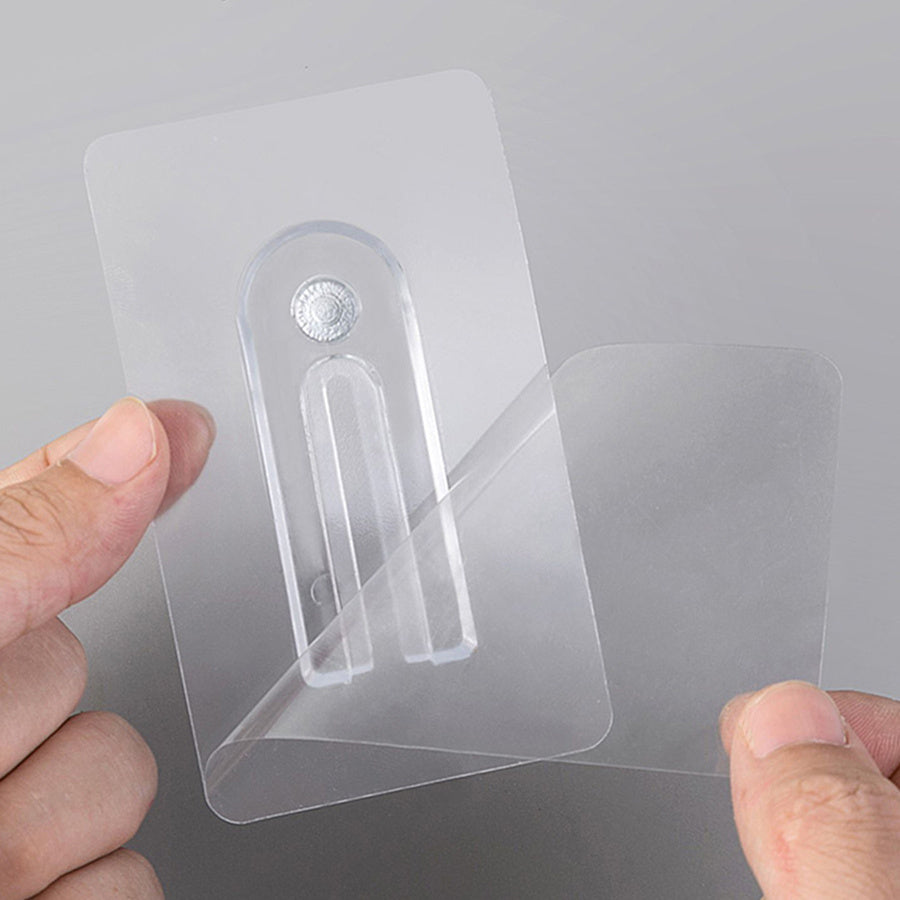 2/4 Pack Scratch Free  Non Perforated  Strong Adhesive  Adjustable Hook Brackets for Wall Mounting   Contemporary Style  Plastic Material