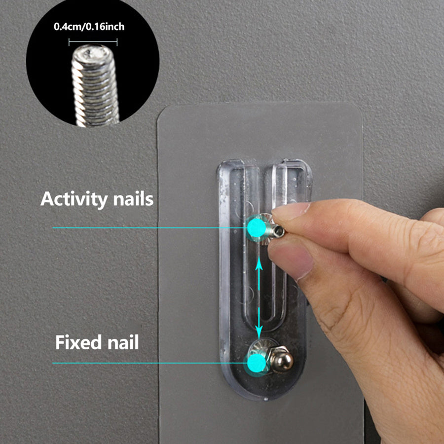 2/4 Pack Scratch Free  Non Perforated  Strong Adhesive  Adjustable Hook Brackets for Wall Mounting   Contemporary Style  Plastic Material