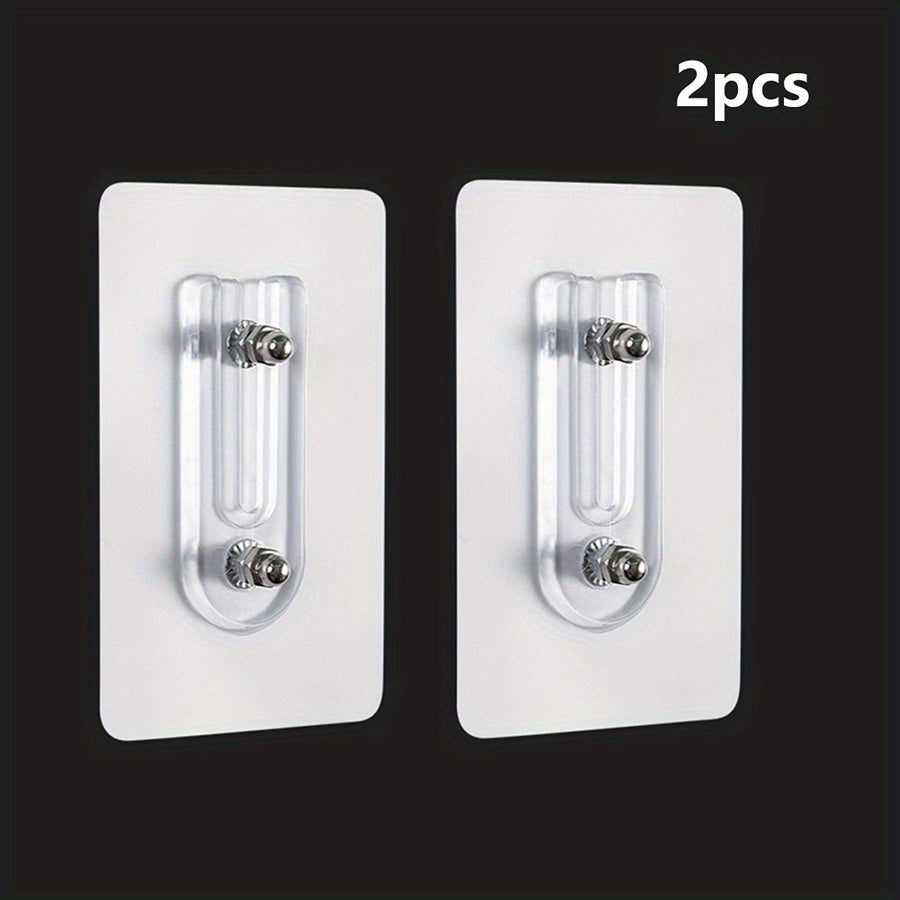2/4 Pack Scratch Free  Non Perforated  Strong Adhesive  Adjustable Hook Brackets for Wall Mounting   Contemporary Style  Plastic Material