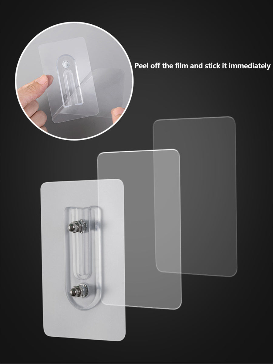 2/4 Pack Scratch Free  Non Perforated  Strong Adhesive  Adjustable Hook Brackets for Wall Mounting   Contemporary Style  Plastic Material