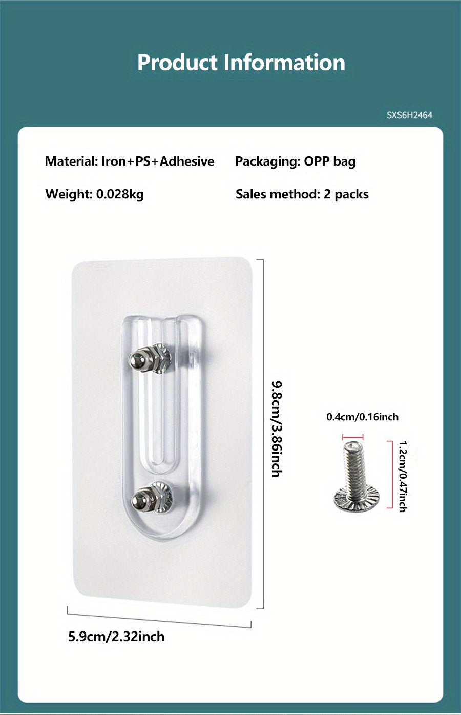 2/4 Pack Scratch Free  Non Perforated  Strong Adhesive  Adjustable Hook Brackets for Wall Mounting   Contemporary Style  Plastic Material