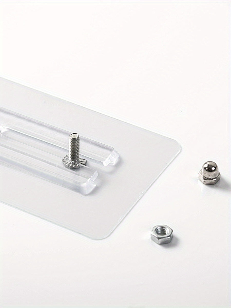 2/4 Pack Scratch Free  Non Perforated  Strong Adhesive  Adjustable Hook Brackets for Wall Mounting   Contemporary Style  Plastic Material